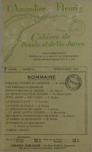 L’Amandier Fleuri N°3 (01 févr. 1950)